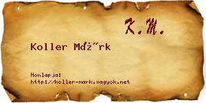 Koller Márk névjegykártya