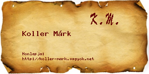 Koller Márk névjegykártya