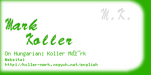 mark koller business card